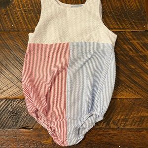 Red, white, and blue Three Sisters baby boy bubble size 12-18 months